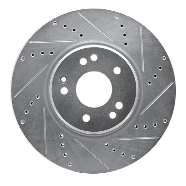 R1 Concepts EDZ-63028D Brake Rotor Drilled and Slotted Silver